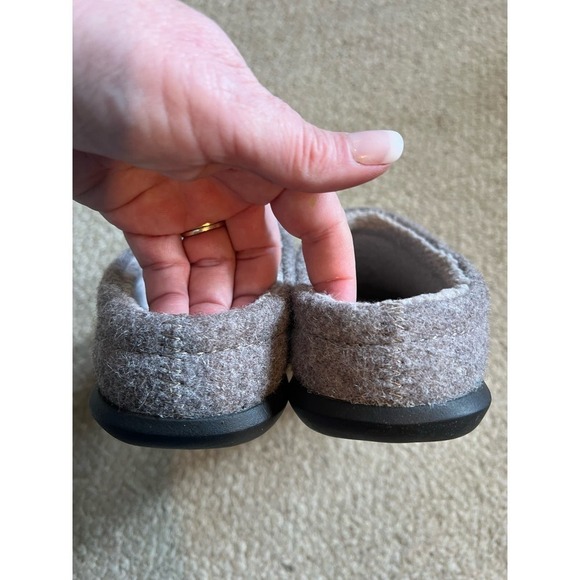 L.L. Bean boiled wool black lab slipper house shoe womens 6 - Picture 3 of 7